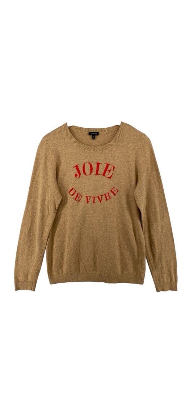 TALBOTS Sweater M JOIE DE VIVRE French Jumper Pullover Cotton Blend JOY OF LIVIN